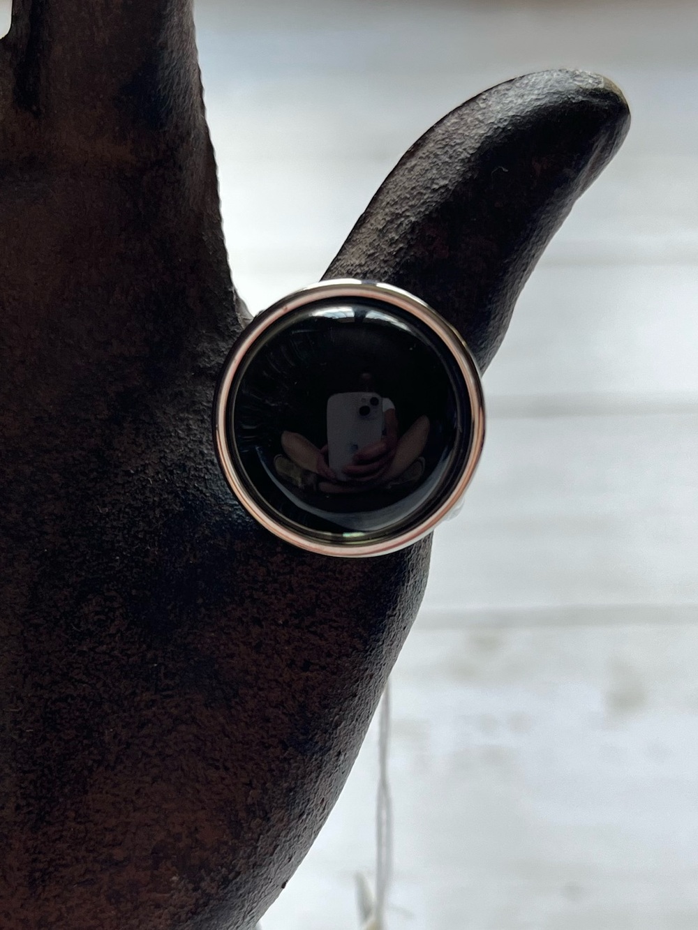 Calvin Klein silver Ring With Smokey Grey Stone Size 8.5 - Picture 6 of 12